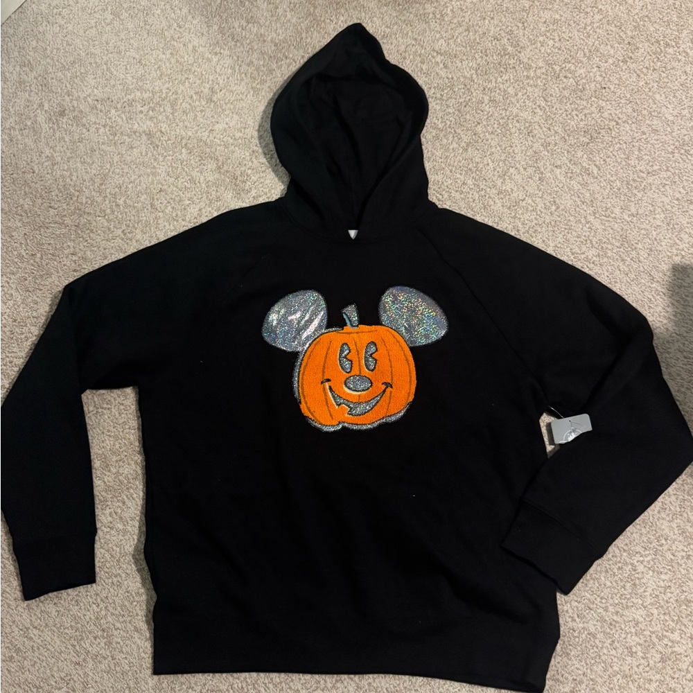 NWT Disney Mickey Pumpkin Halloween Hoodie Sweatshirt